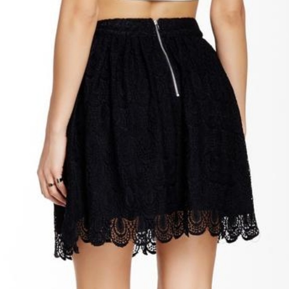 Soprano Black Lace Mini Skirt Back Zip Junior Size Large - Picture 4 of 6